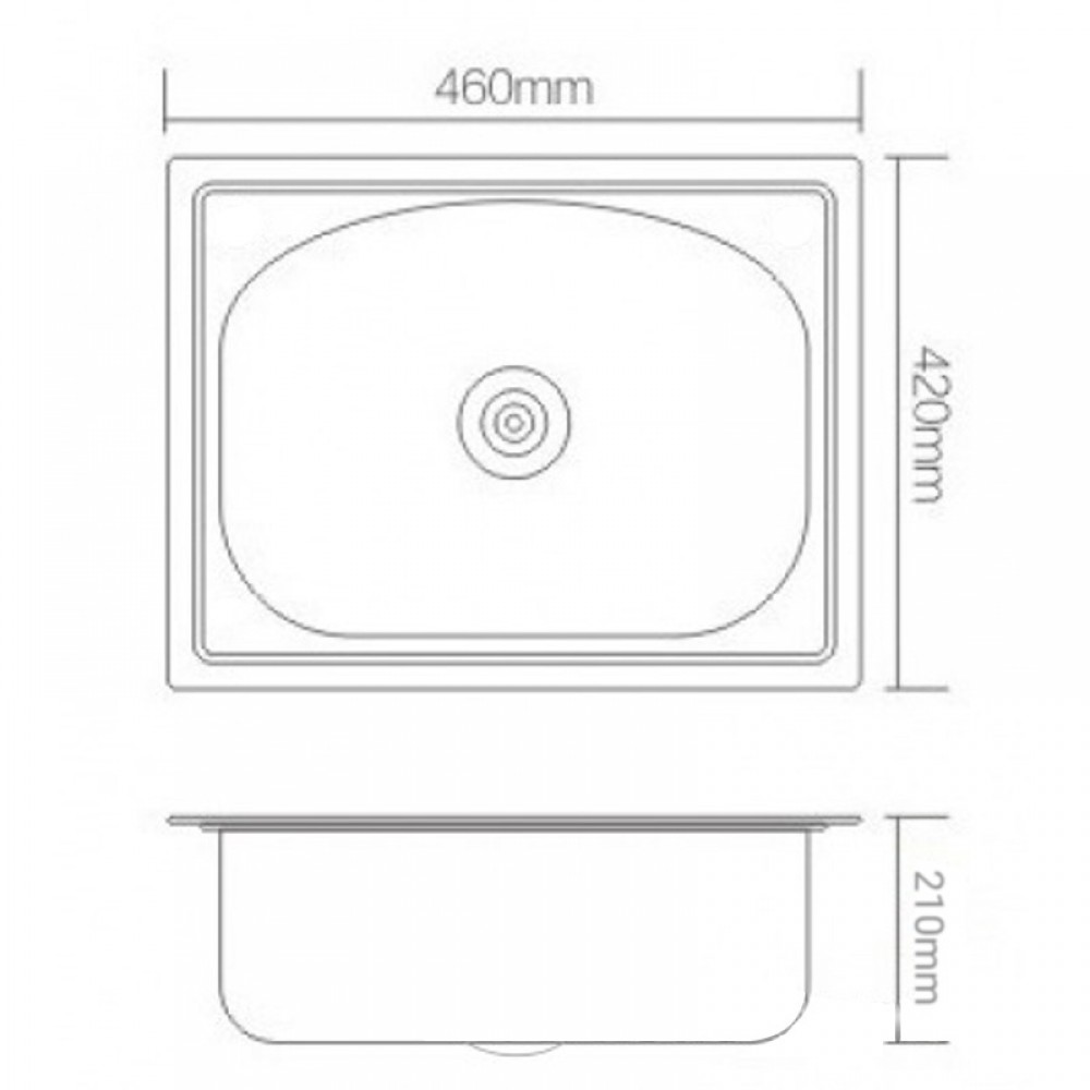Νεροχύτης "UNDIR" ανοδείδωτος 46x42