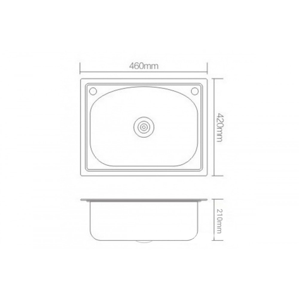 Νεροχύτης "UNDIR" ανοδείδωτος 46x42