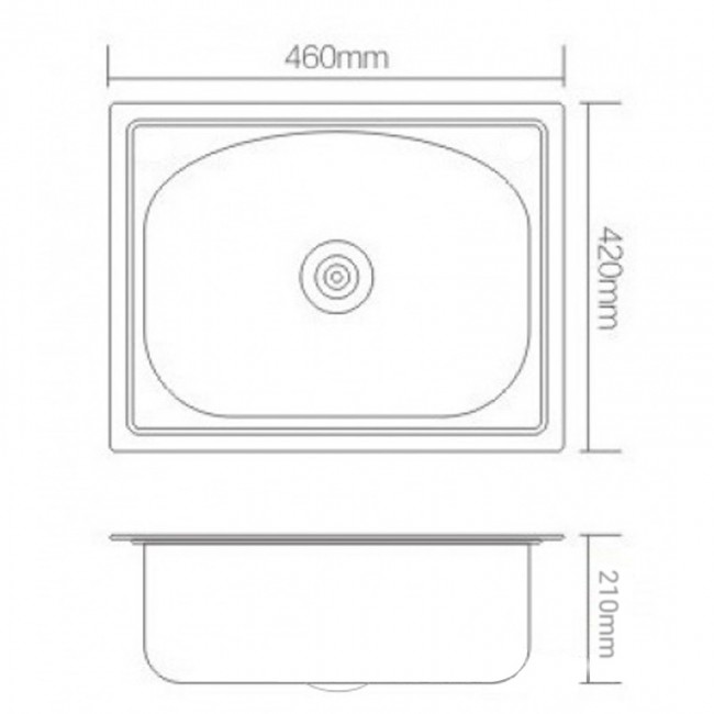 Νεροχύτης "UNDIR" ανοδείδωτος 46x42