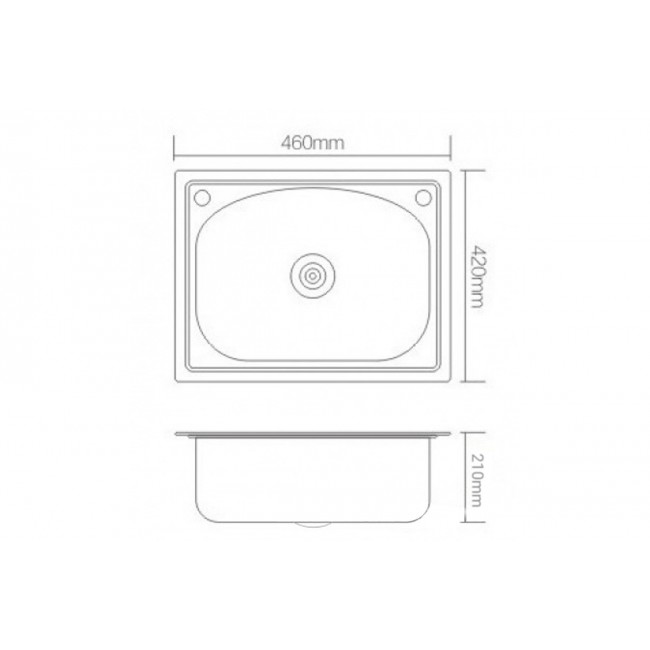Νεροχύτης "UNDIR" ανοδείδωτος 46x42