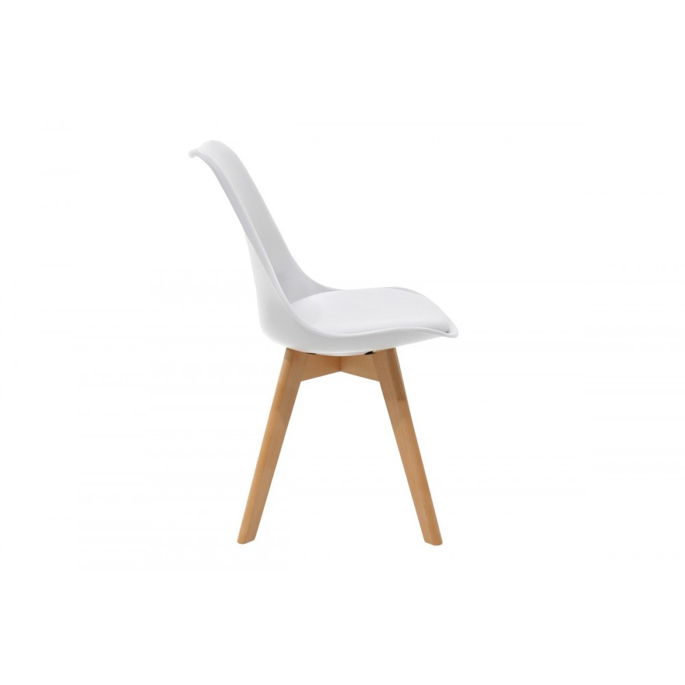 Τραπεζαρία 5τμχ "JULITA-GASTON" από mdf/ξύλο σε χρώμα λευκό/φυσικό Φ80x73