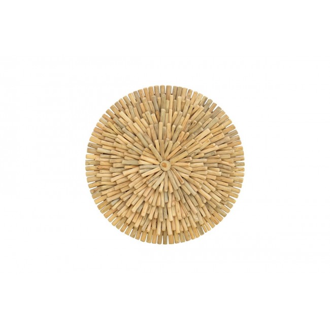 Διακοσμητικό τοίχου "DECOFY" από ξύλο σε χρώμα φυσικό Φ60x5