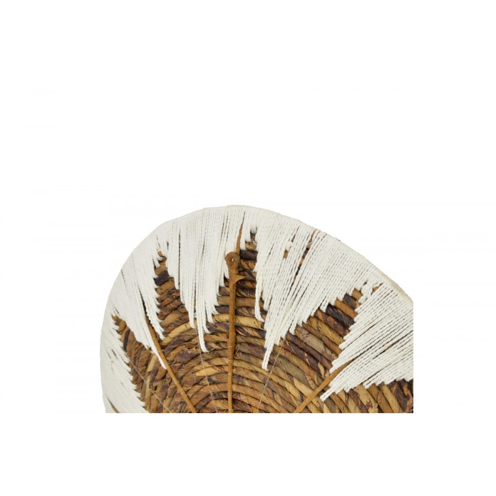 Διακοσμητικό τοίχου 3τμχ "CIRCY" από ψάθα σε χρώμα λευκό/μπεζ Φ50x2