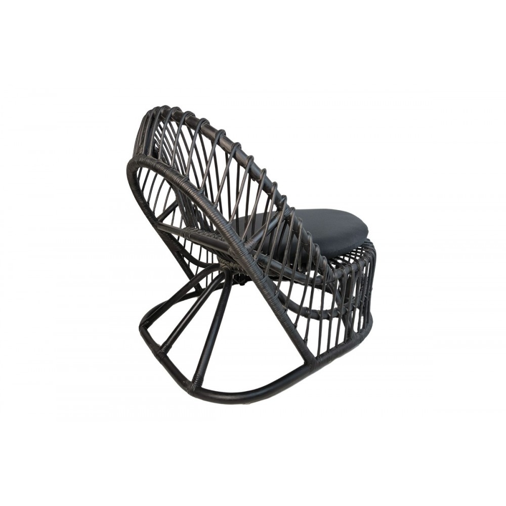 Πολυθρόνα "TROMSO" από pe rattan σε χρώμα μαύρο 80x85x98
