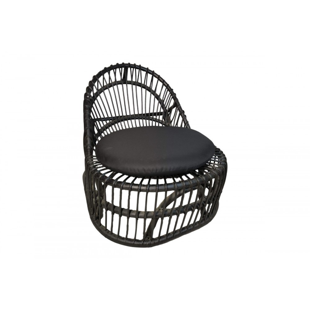 Πολυθρόνα "TROMSO" από pe rattan σε χρώμα μαύρο 80x85x98