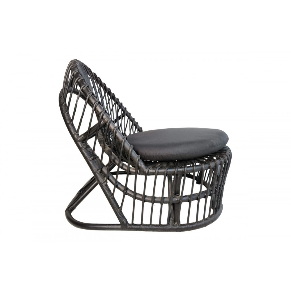 Πολυθρόνα "TROMSO" από pe rattan σε χρώμα μαύρο 80x85x98