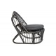 Πολυθρόνα "TROMSO" από pe rattan σε χρώμα μαύρο 80x85x98