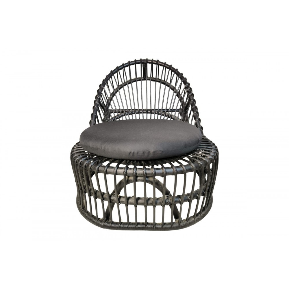 Πολυθρόνα "TROMSO" από pe rattan σε χρώμα μαύρο 80x85x98