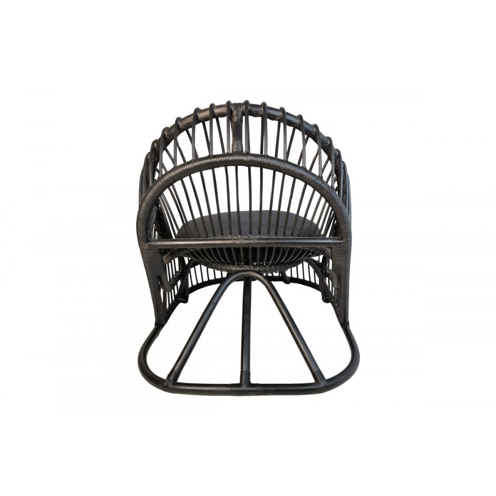 Πολυθρόνα "TROMSO" από pe rattan σε χρώμα μαύρο 80x85x98