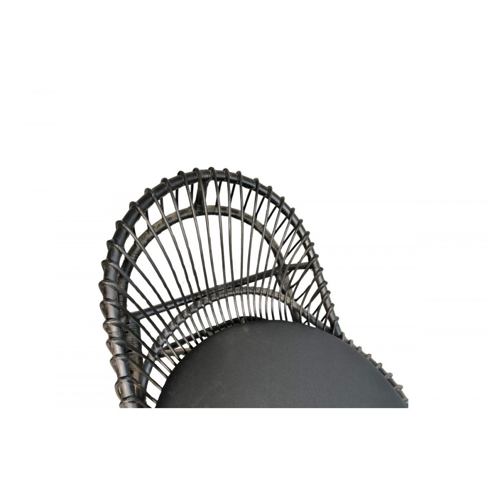 Πολυθρόνα "TROMSO" από pe rattan σε χρώμα μαύρο 80x85x98