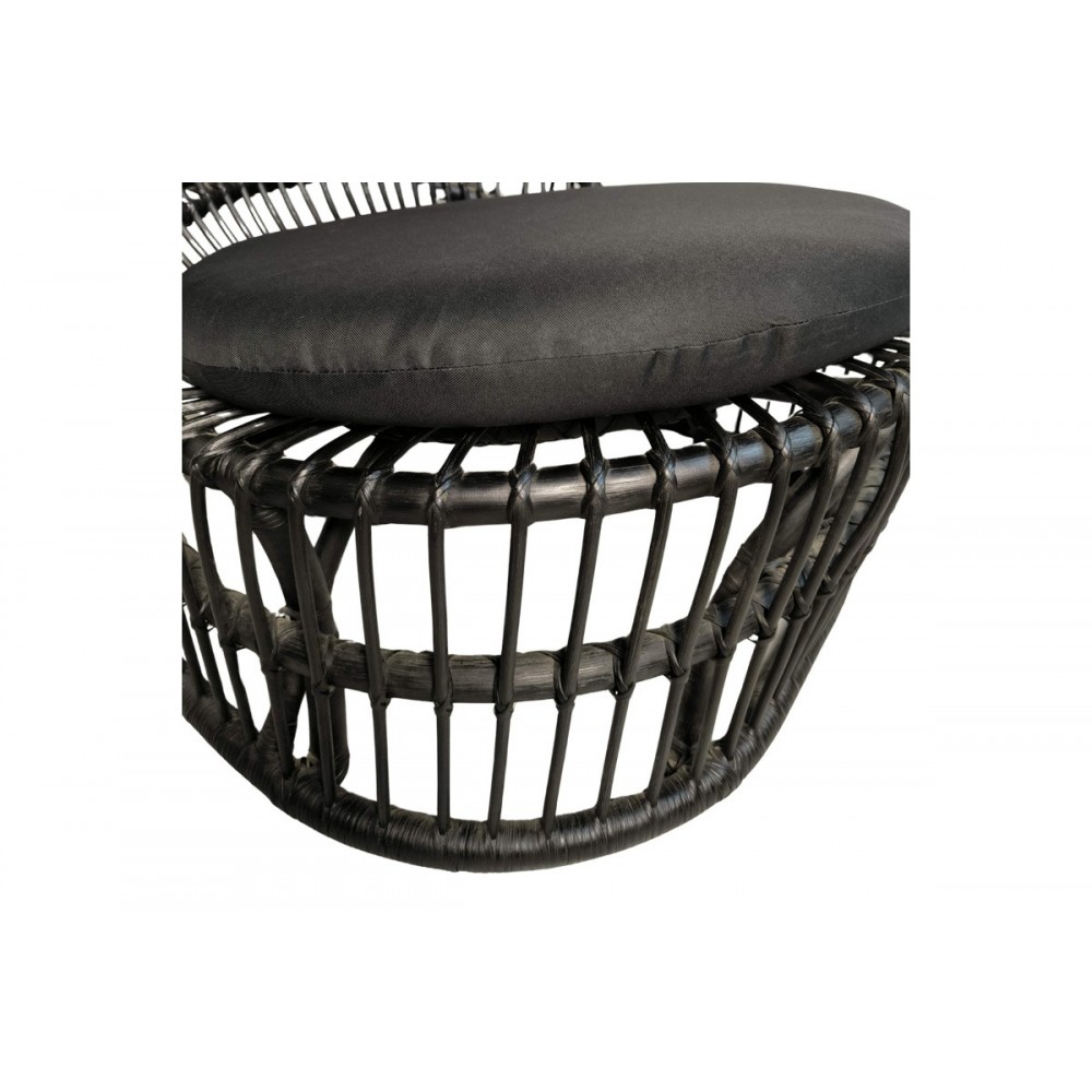 Πολυθρόνα "TROMSO" από pe rattan σε χρώμα μαύρο 80x85x98