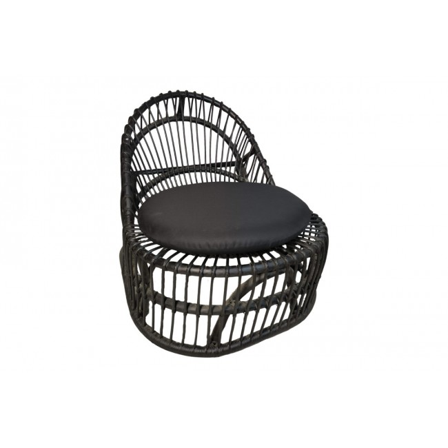 Πολυθρόνα "TROMSO" από pe rattan σε χρώμα μαύρο 80x85x98