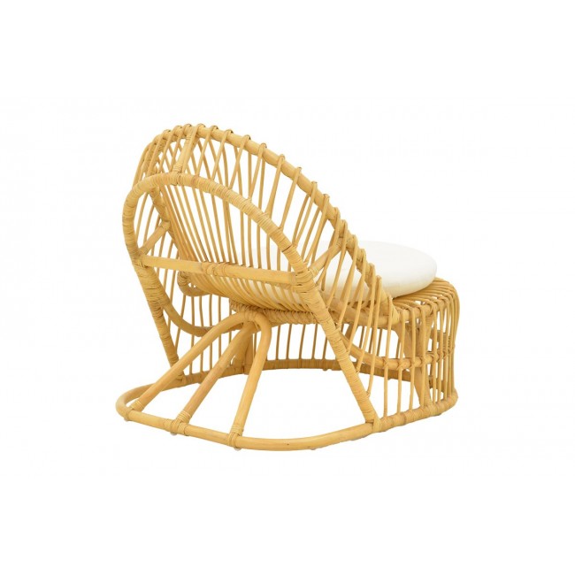 Πολυθρόνα "TROMSO" από pe rattan σε χρώμα φυσικό/εκρού 80x85x98
