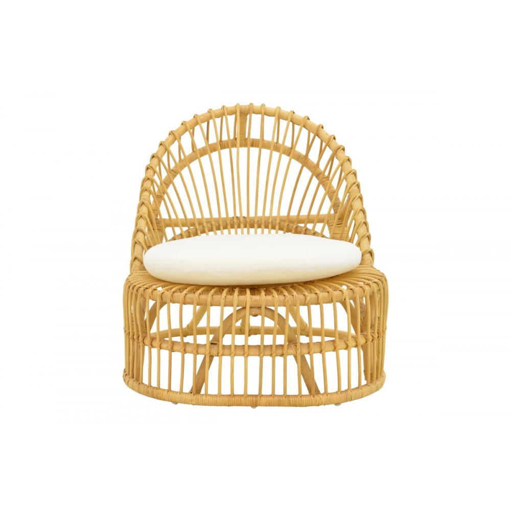 Πολυθρόνα "TROMSO" από pe rattan σε χρώμα φυσικό/εκρού 80x85x98