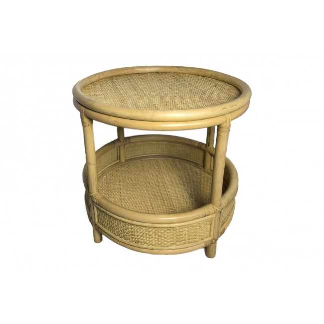 Βοηθητικό τραπέζι "MOODY" από pe rattan σε χρώμα φυσικό Φ55x51
