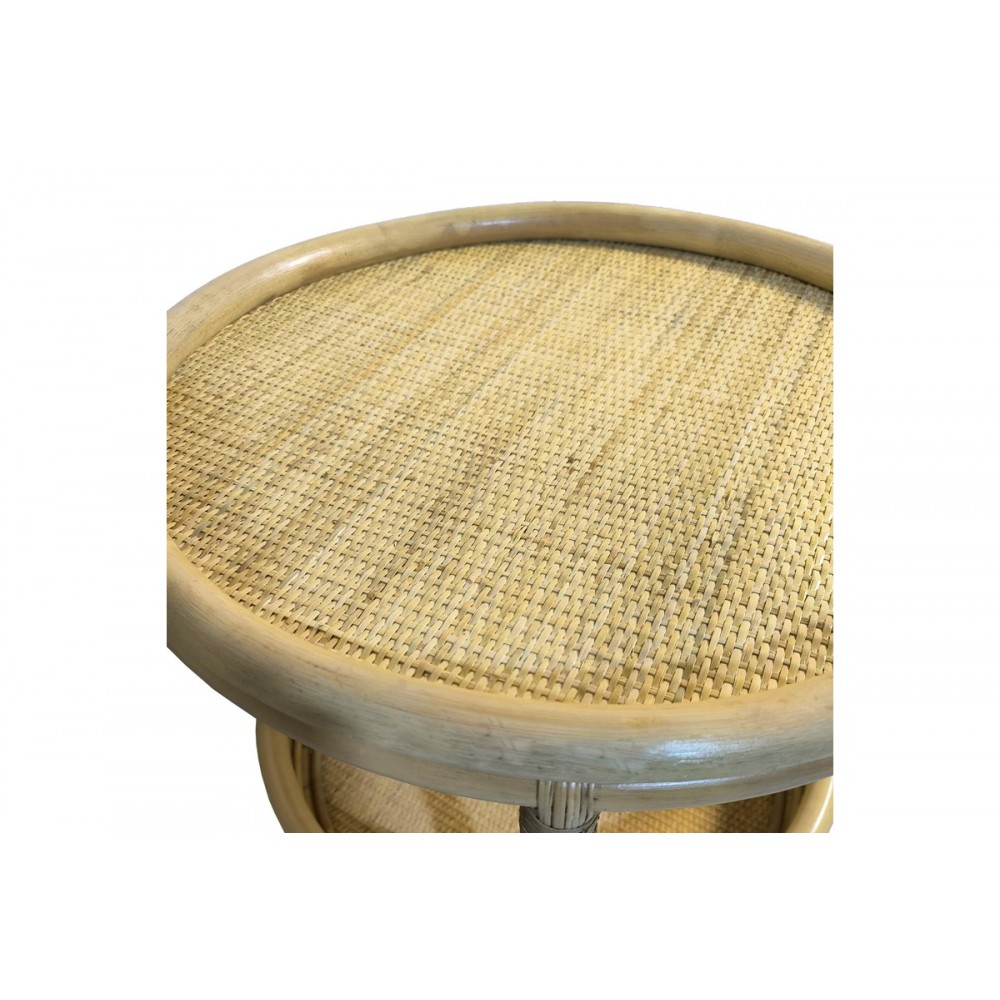 Βοηθητικό τραπέζι "MOODY" από pe rattan σε χρώμα φυσικό Φ55x51