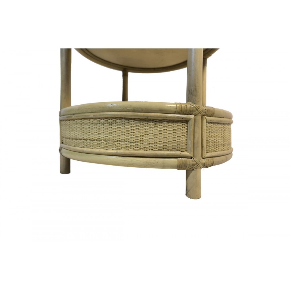 Βοηθητικό τραπέζι "MOODY" από pe rattan σε χρώμα φυσικό Φ55x51