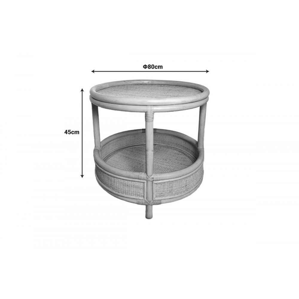 Βοηθητικό τραπέζι "MOODY" από pe rattan σε χρώμα φυσικό Φ55x51