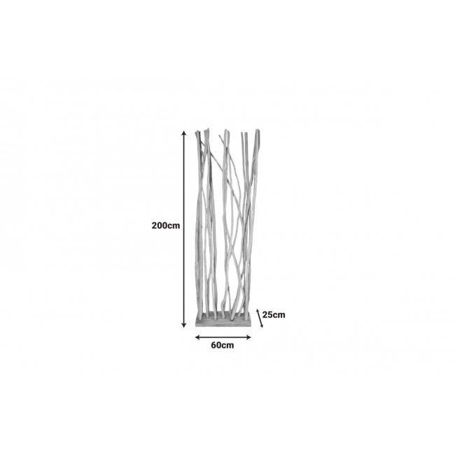 Διακοσμητικό δαπέδου "BARBIN" από ξύλο σε χρώμα φυσικό 60x25x200