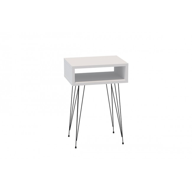 Κομοδίνο "NAIDA" σε χρώμα λευκό/μαύρο 40x30x59