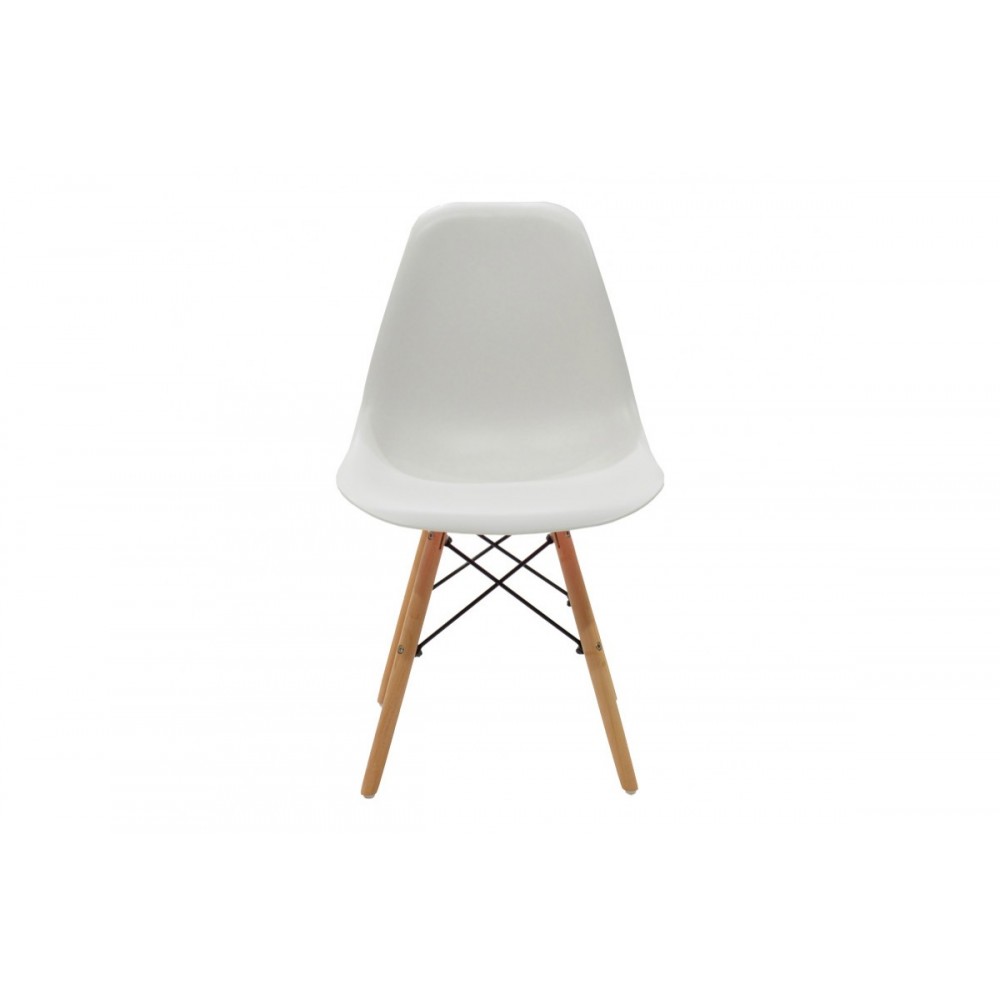 Τραπεζαρία 5τμχ "JULITA" από mdf/ξύλο σε χρώμα λευκό/φυσικό Φ80x73