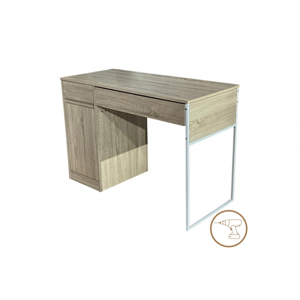 Γραφείο εργασίας "KANTOR" σε χρώμα φυσικό/λευκό 110x50x76