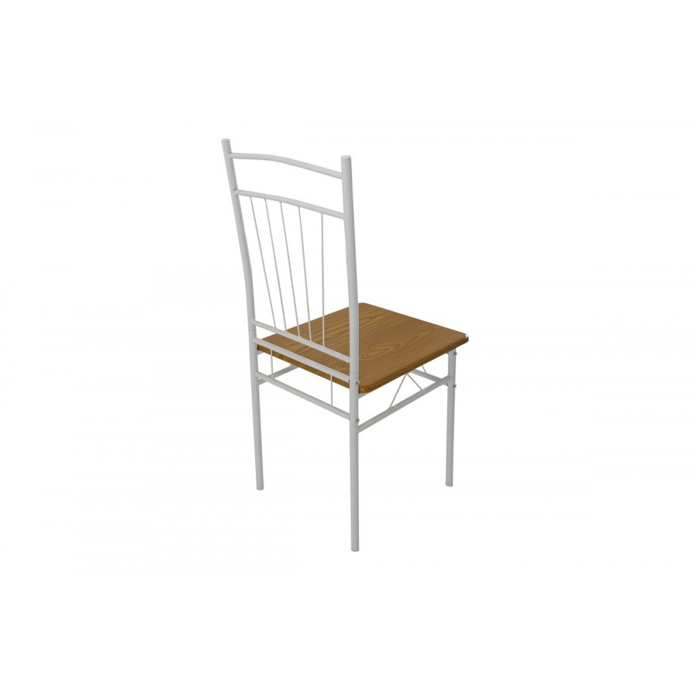 Τραπεζαρία 5τμχ "ROZA II" από mdf/μέταλλο σε χρώμα φυσικό/λευκό 110x60x74