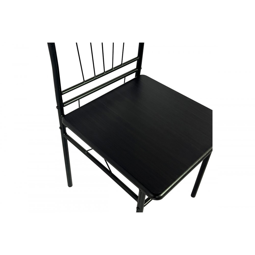 Τραπεζαρία 5τμχ "ROZA II" από mdf/μέταλλο σε χρώμα μαύρο 110x60x74
