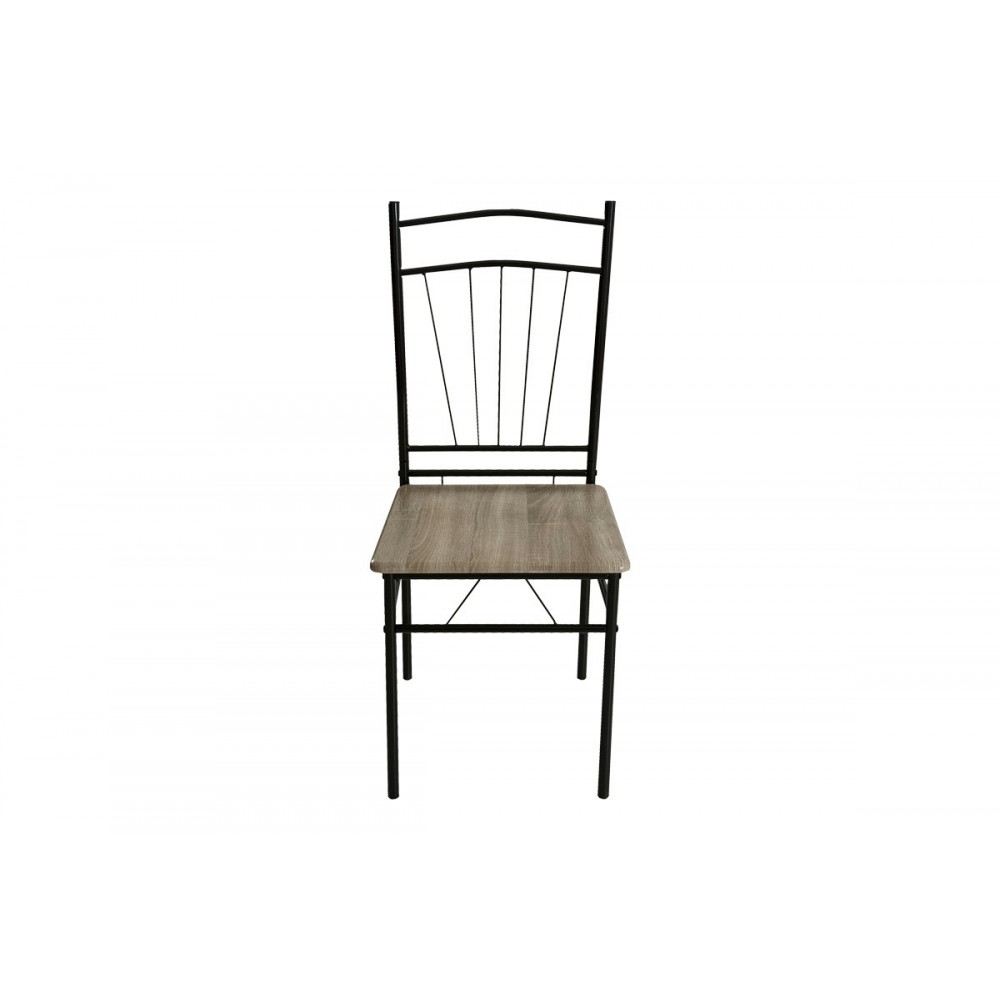 Τραπεζαρία 5τμχ "REFORIA" από mdf/μέταλλο σε χρώμα γκρι/μαύρο 110x60x74