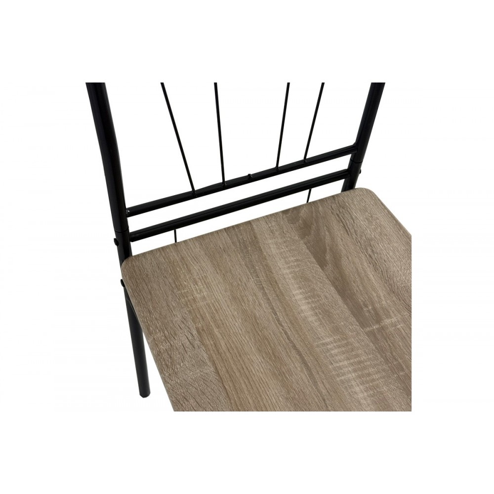 Τραπεζαρία 5τμχ "REFORIA" από mdf/μέταλλο σε χρώμα γκρι/μαύρο 110x60x74