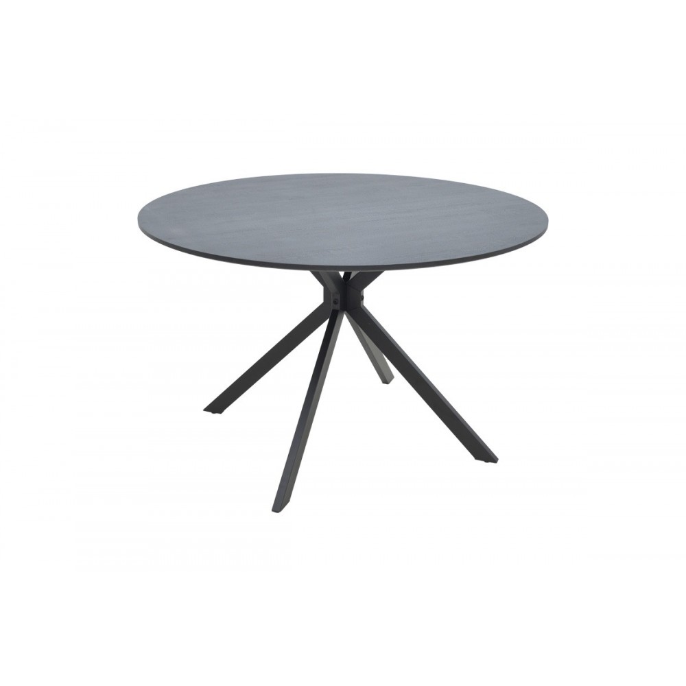 Τραπέζι "XUSON" από mdf/μέταλλο σε χρώμα ανθρακί/μαύρο Φ120x75