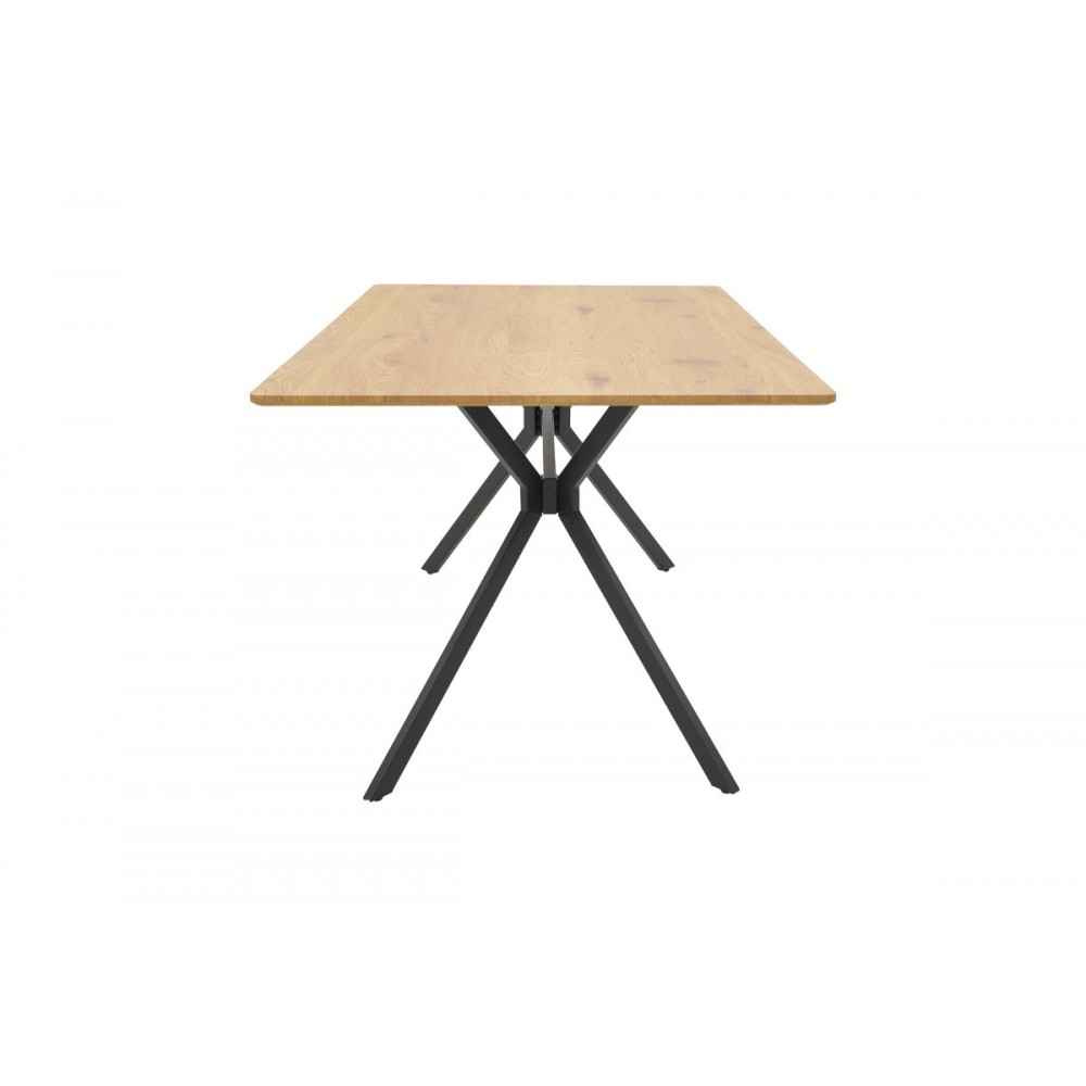 Τραπέζι "NERELIS" από mdf/μέταλλο σε χρώμα φυσικό/μαύρο 160x90x75