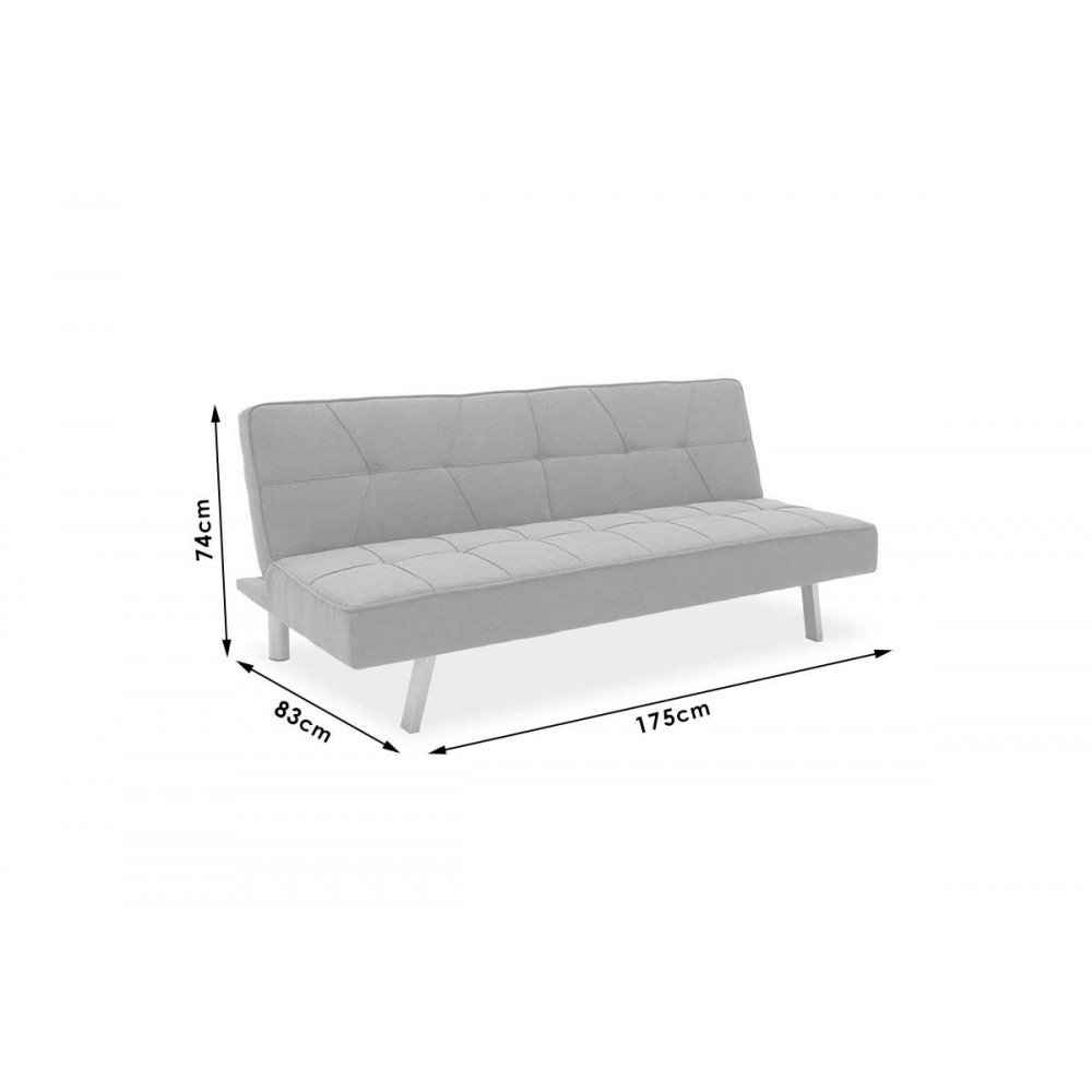 Καναπές-κρεβάτι "TRAVIS" τριθέσιος από ύφασμα σε χρώμα ανθρακί 175x83x74