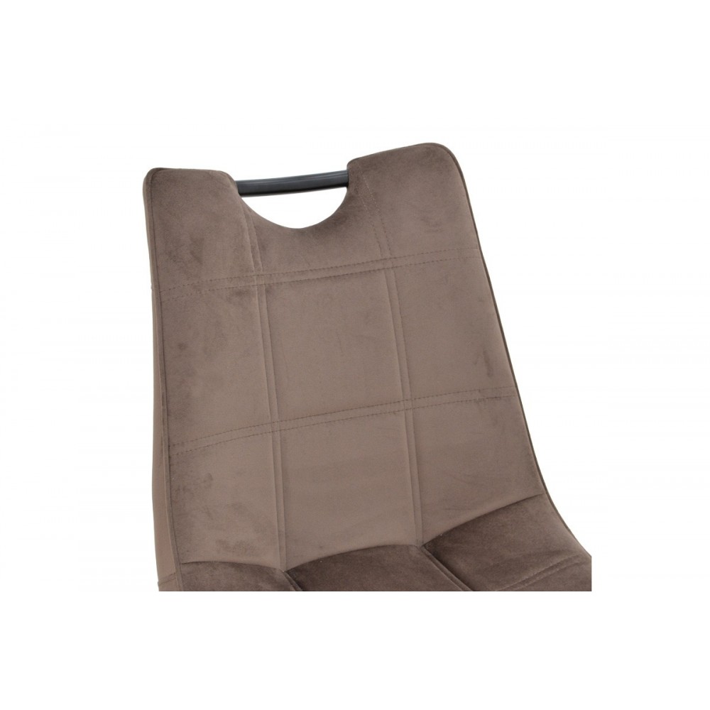 Καρέκλα "NELY" από βελούδο/μέταλλο σε χρώμα καφέ/μαύρο 47x61x85