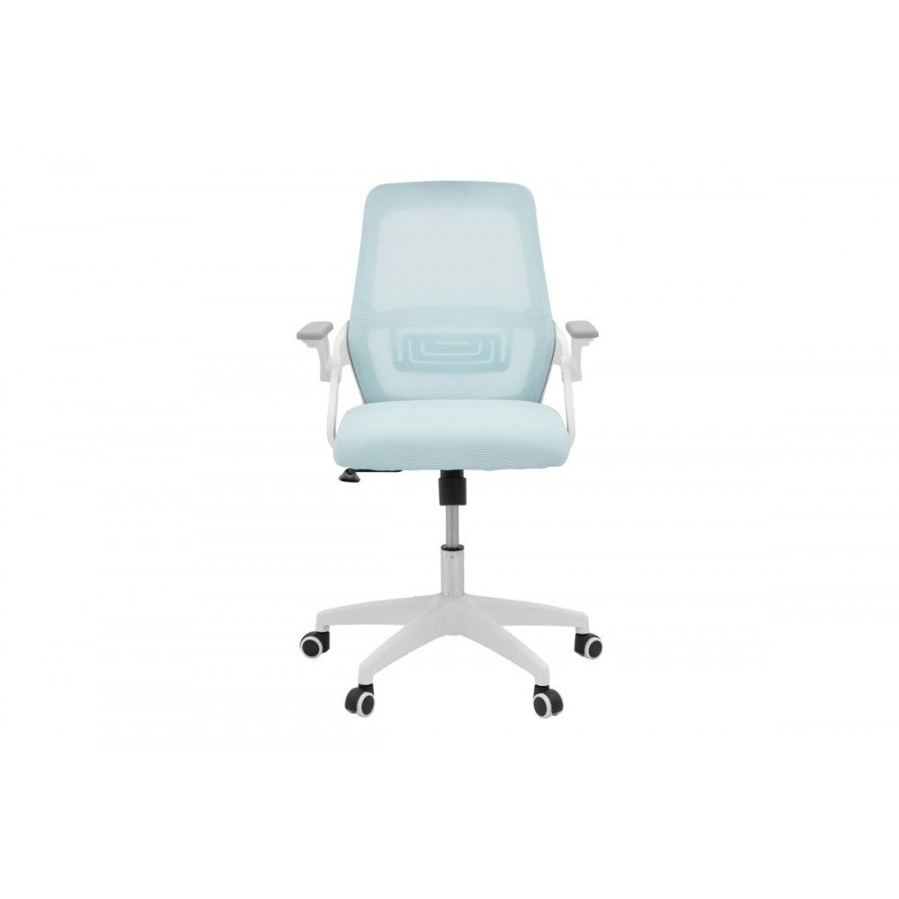 Καρέκλα γραφείου "REJI" από mesh ύφασμα σε χρώμα σιέλ/λευκό 58x60x89-99