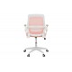 Καρέκλα γραφείου "REJI" από mesh ύφασμα σε χρώμα ροζ/λευκό 58x60x89-99
