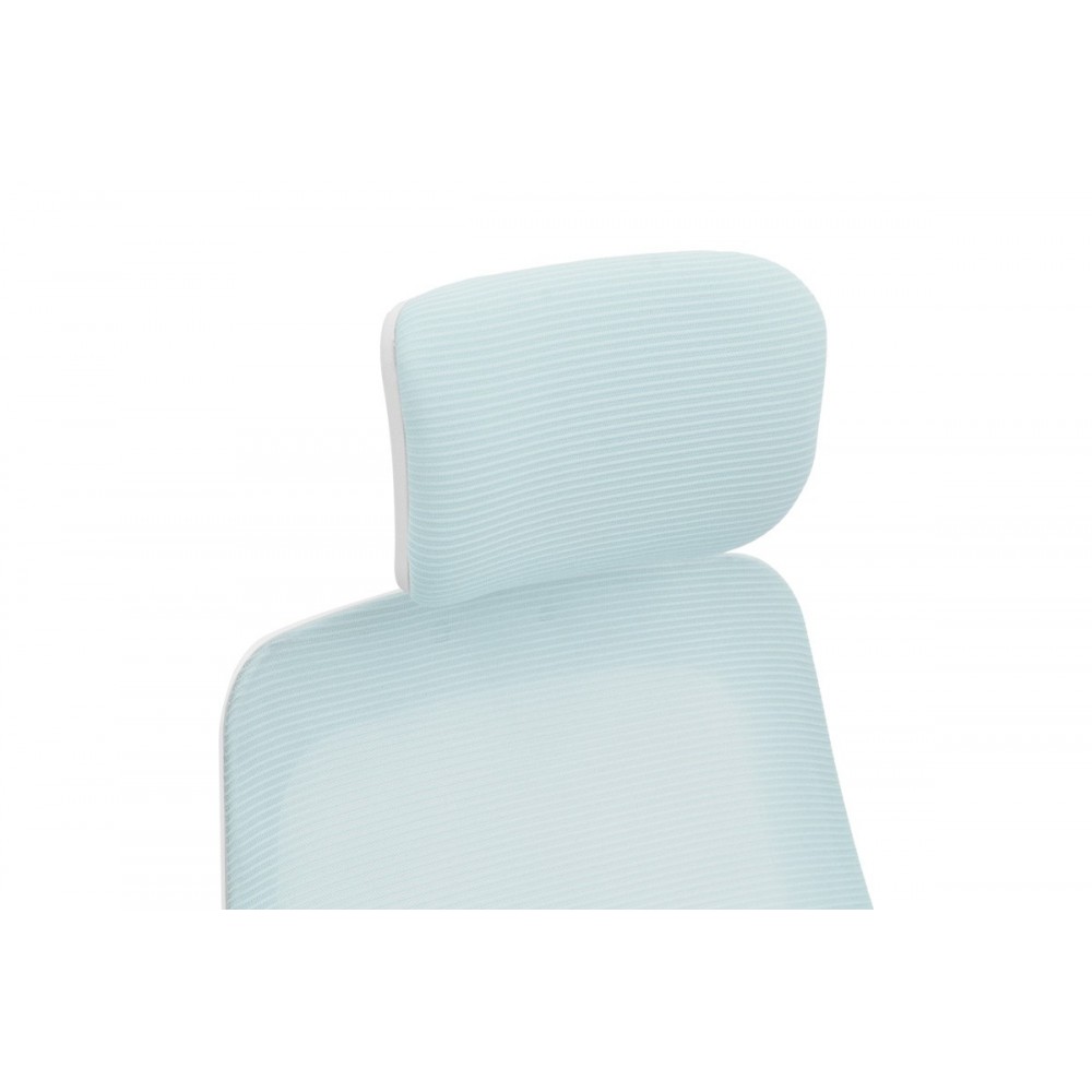 Καρέκλα γραφείου "PEJA" από mesh ύφασμα σε χρώμα σιέλ/λευκό 58x60x107-117