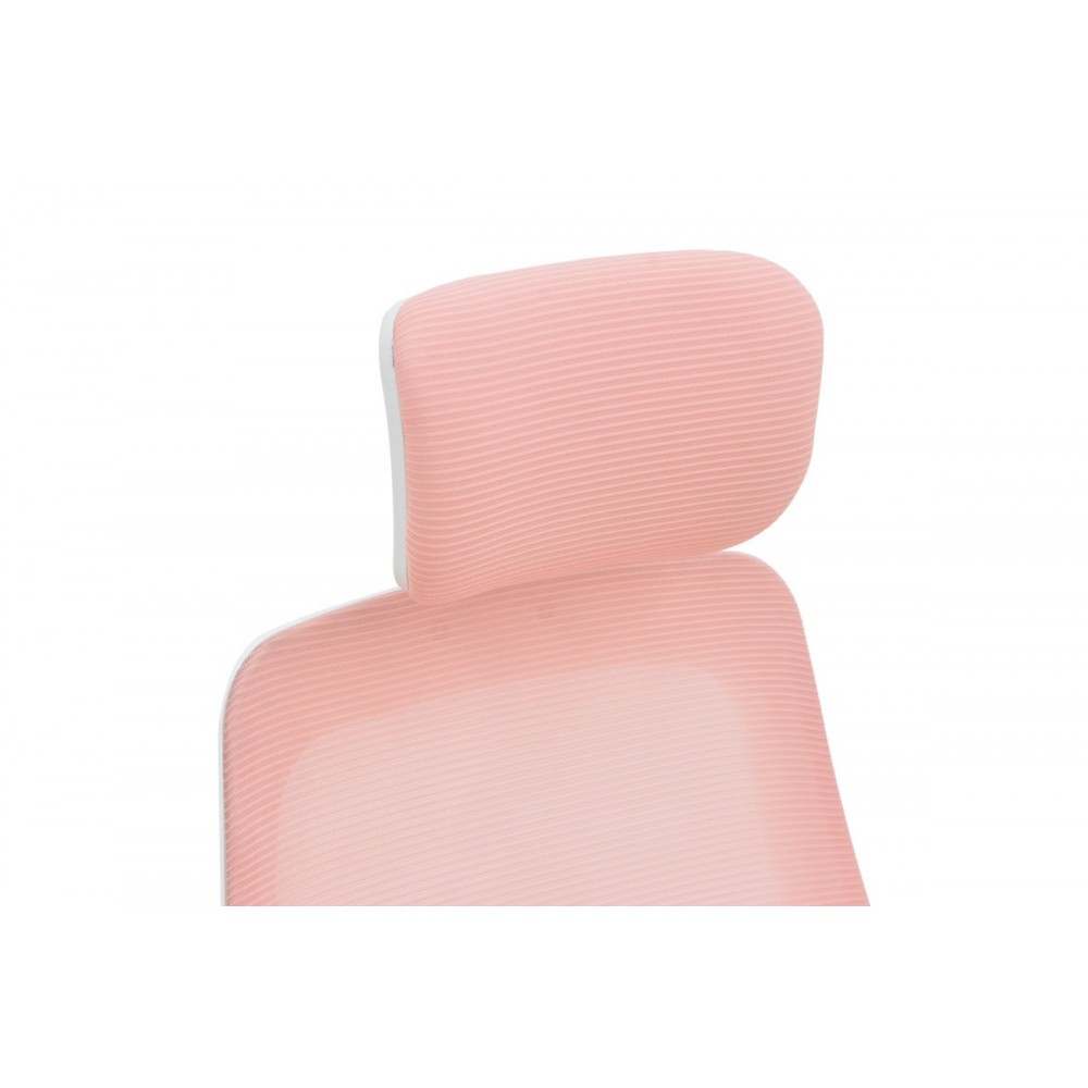 Καρέκλα γραφείου "PEJA" από mesh ύφασμα σε χρώμα ροζ/λευκό 58x60x107-117
