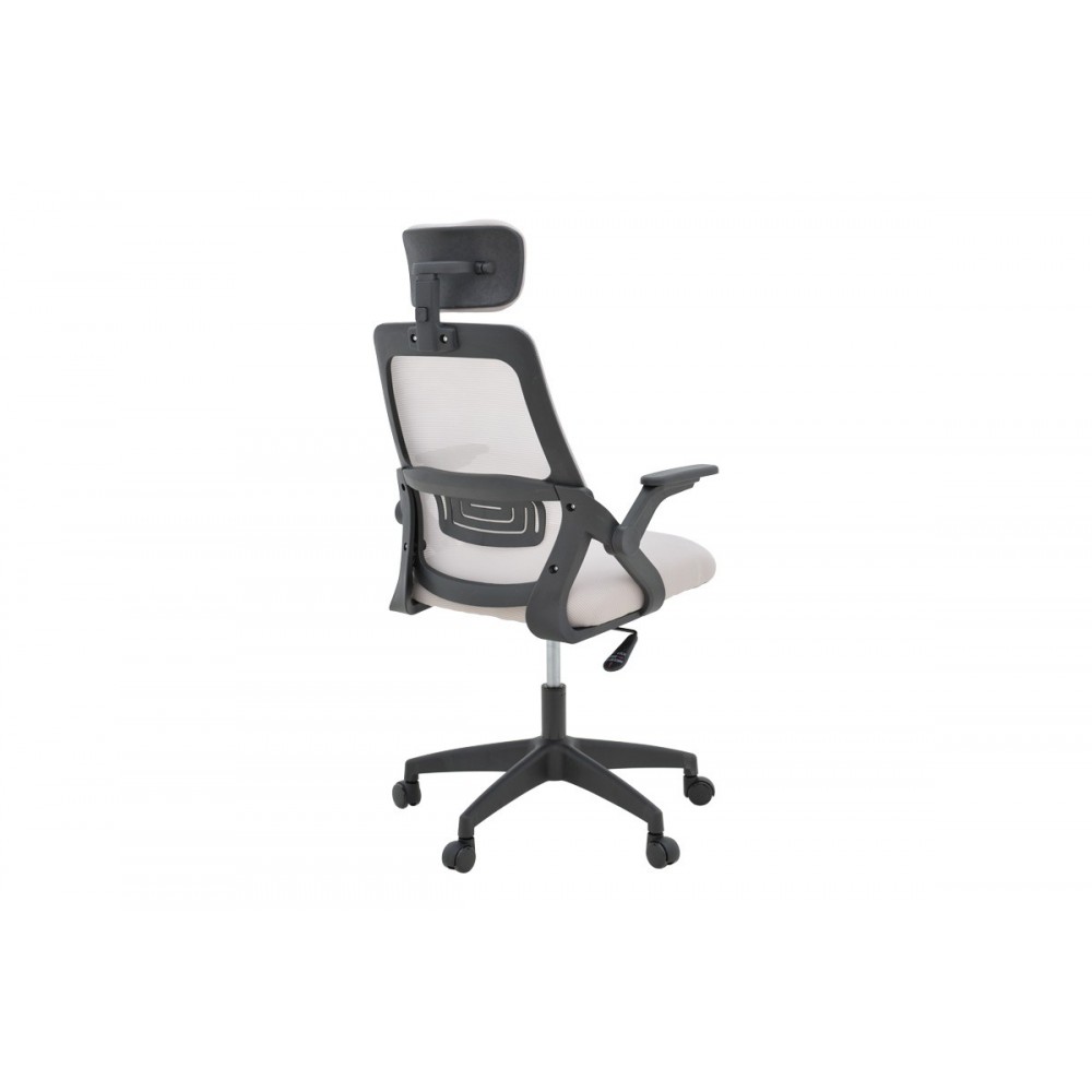 Καρέκλα γραφείου "PEJA" από mesh ύφασμα σε χρώμα γκρι/μπεζ 58x60x107-117