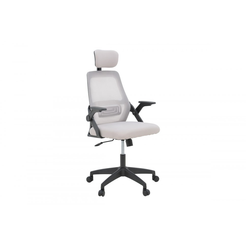 Καρέκλα γραφείου "PEJA" από mesh ύφασμα σε χρώμα γκρι/μπεζ 58x60x107-117