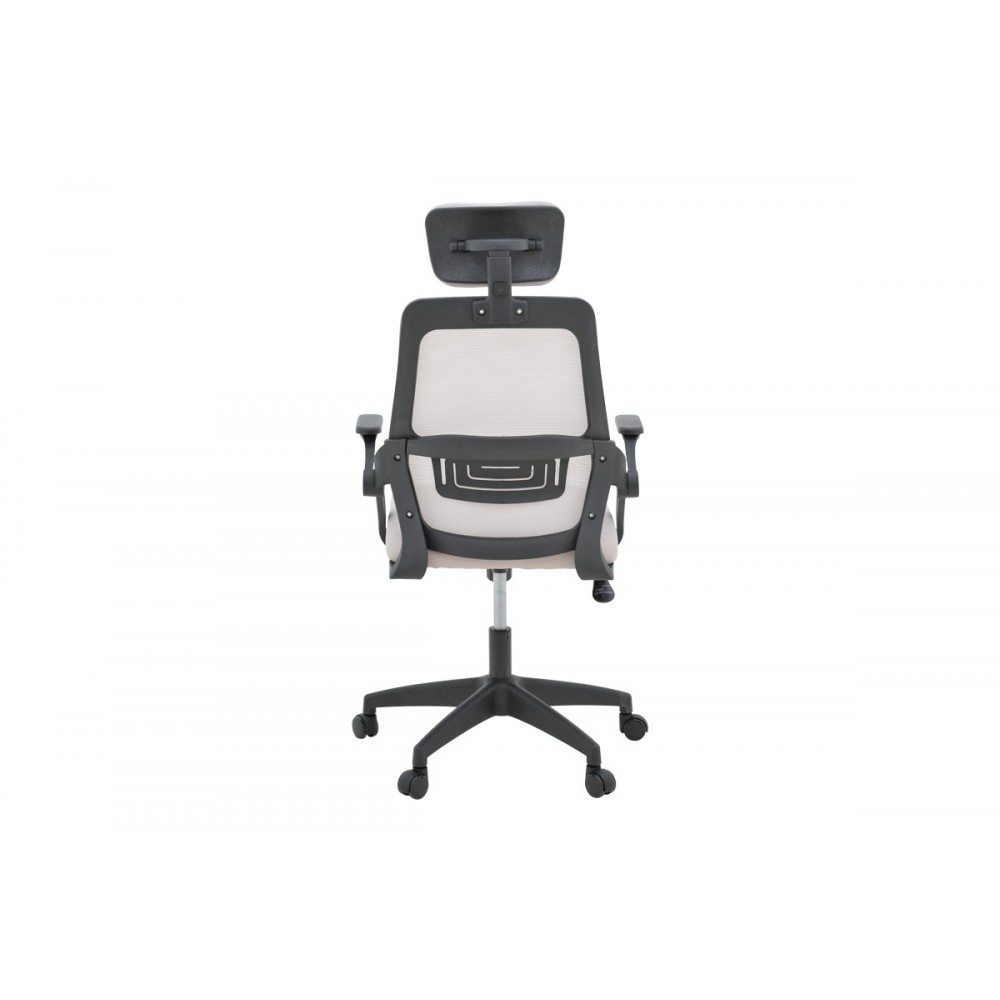 Καρέκλα γραφείου "PEJA" από mesh ύφασμα σε χρώμα γκρι/μπεζ 58x60x107-117