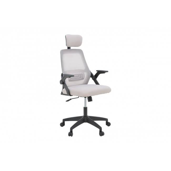 Καρέκλα γραφείου "PEJA" από mesh ύφασμα σε χρώμα γκρι/μπεζ 58x60x107-117