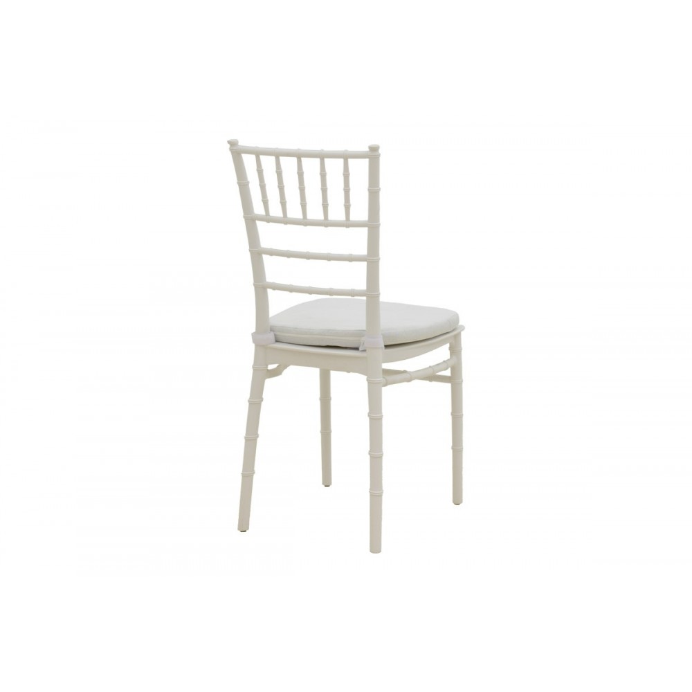 Καρέκλα "TIFFANY" από pp σε χρώμα λευκό με μαξιλάρι 40x40x88