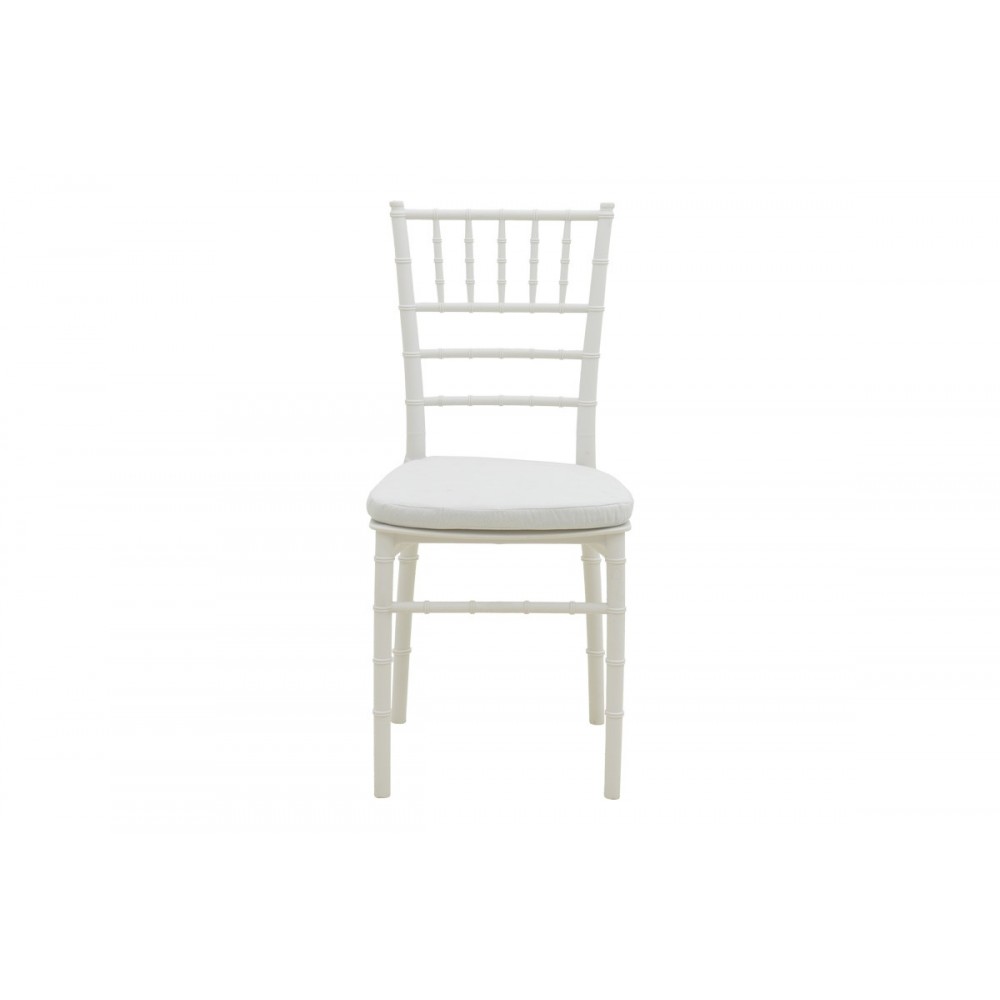 Καρέκλα "TIFFANY" από pp σε χρώμα λευκό με μαξιλάρι 40x40x88