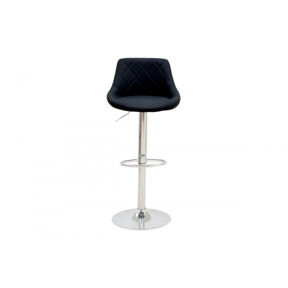 Σκαμπό μπαρ "BORONEZ" από pu σε χρώμα μαύρο/χρωμίου 47x49x112