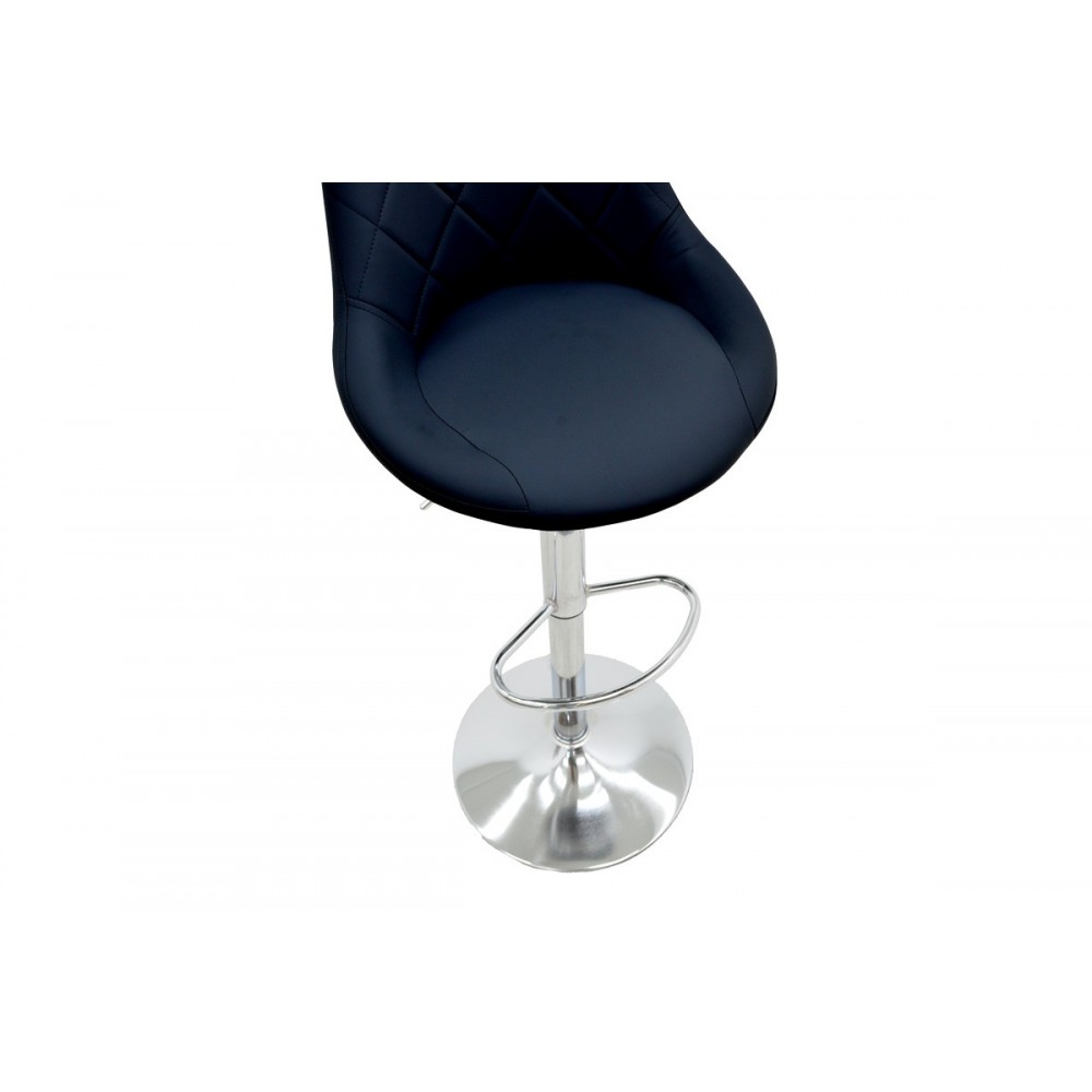 Σκαμπό μπαρ "BORONEZ" από pu σε χρώμα μαύρο/χρωμίου 47x49x112