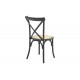 Καρέκλα "DYLON" από ξύλο/rattan σε χρώμα μαύρο/φυσικό 48x52x89