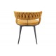 Πολυθρόνα "ALKIA" από βελούδο/μέταλλο σε χρώμα κίτρινο/μαύρο 60x57x68