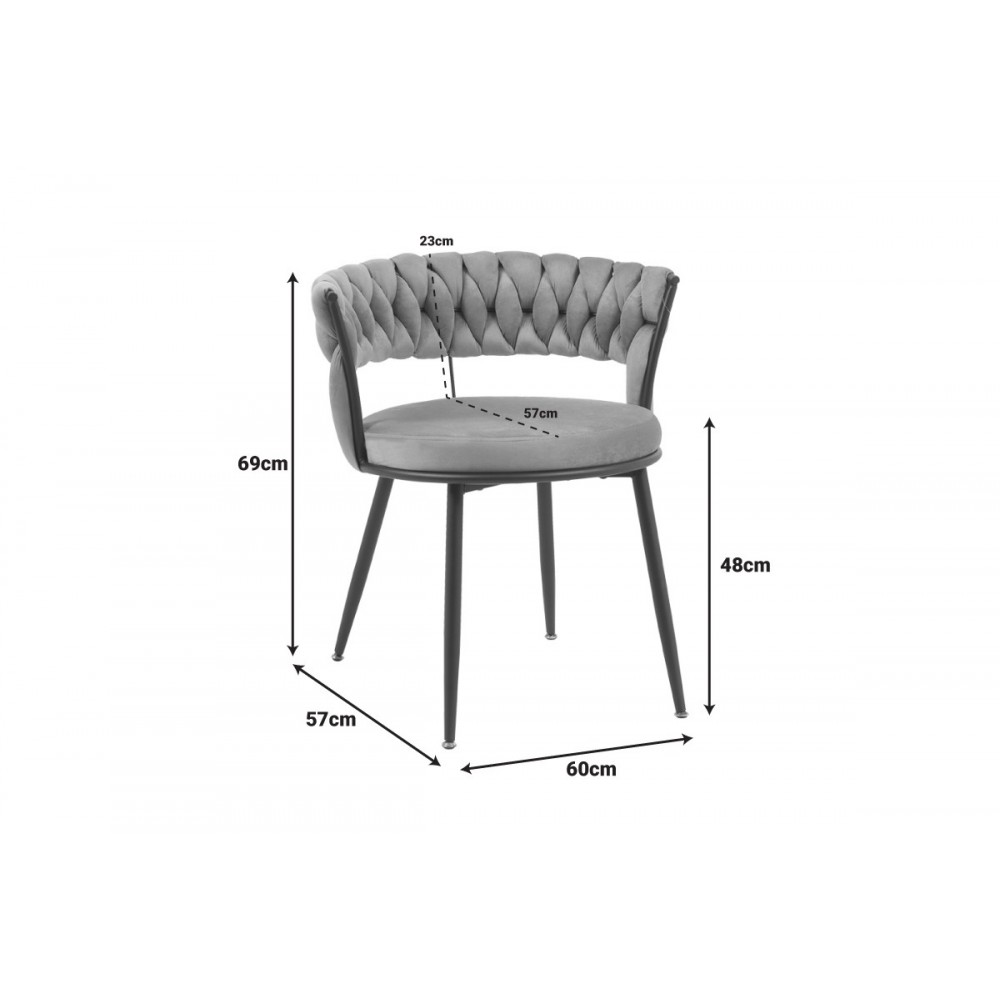 Πολυθρόνα "ALKIA" από βελούδο/μέταλλο σε χρώμα κίτρινο/μαύρο 60x57x68