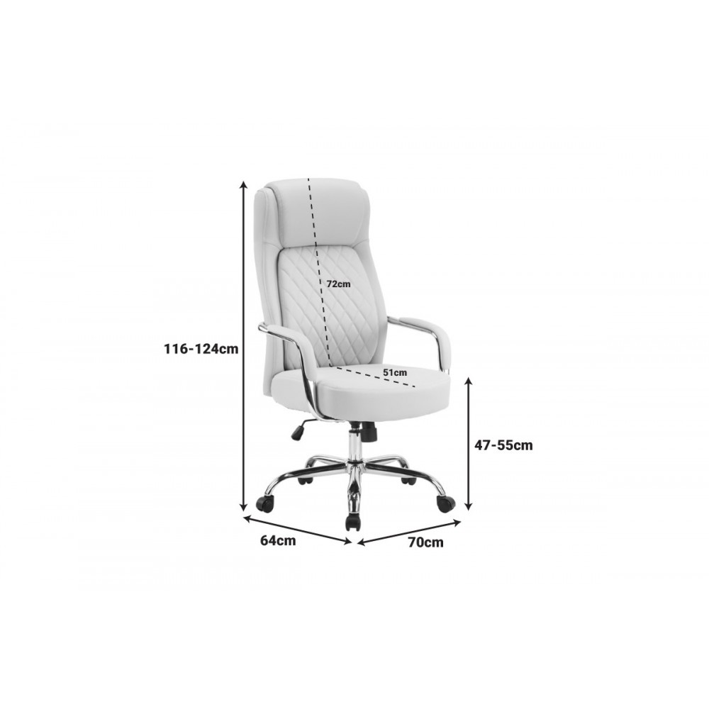 Καρέκλα γραφείου "RIANDA" από pu σε χρώμα μπεζ 70x64x116-124